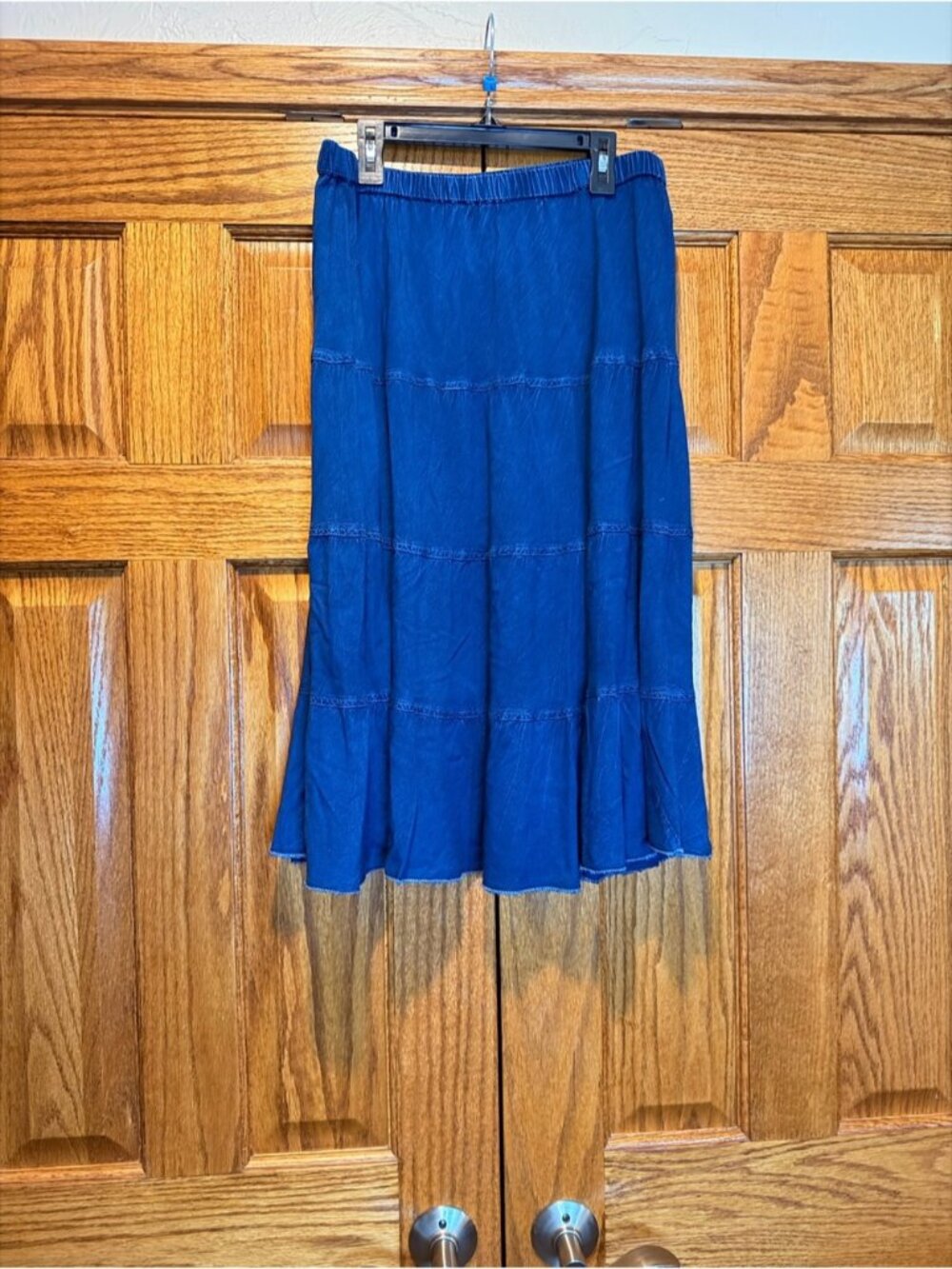 Studio West DENIM Midi Tiered Skirt VINTAGE